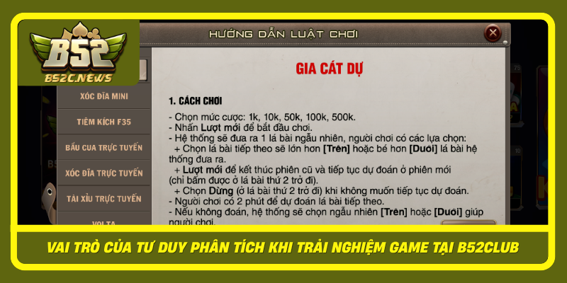 Vai Tro Cua Tu Duy Phan Tich Khi Trai Nghiem Game Tai B52Club